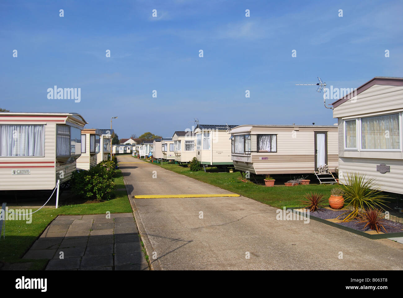 Hayling Island Holiday Park, Hayling Island, Hampshire, Inghilterra, Regno Unito Foto Stock