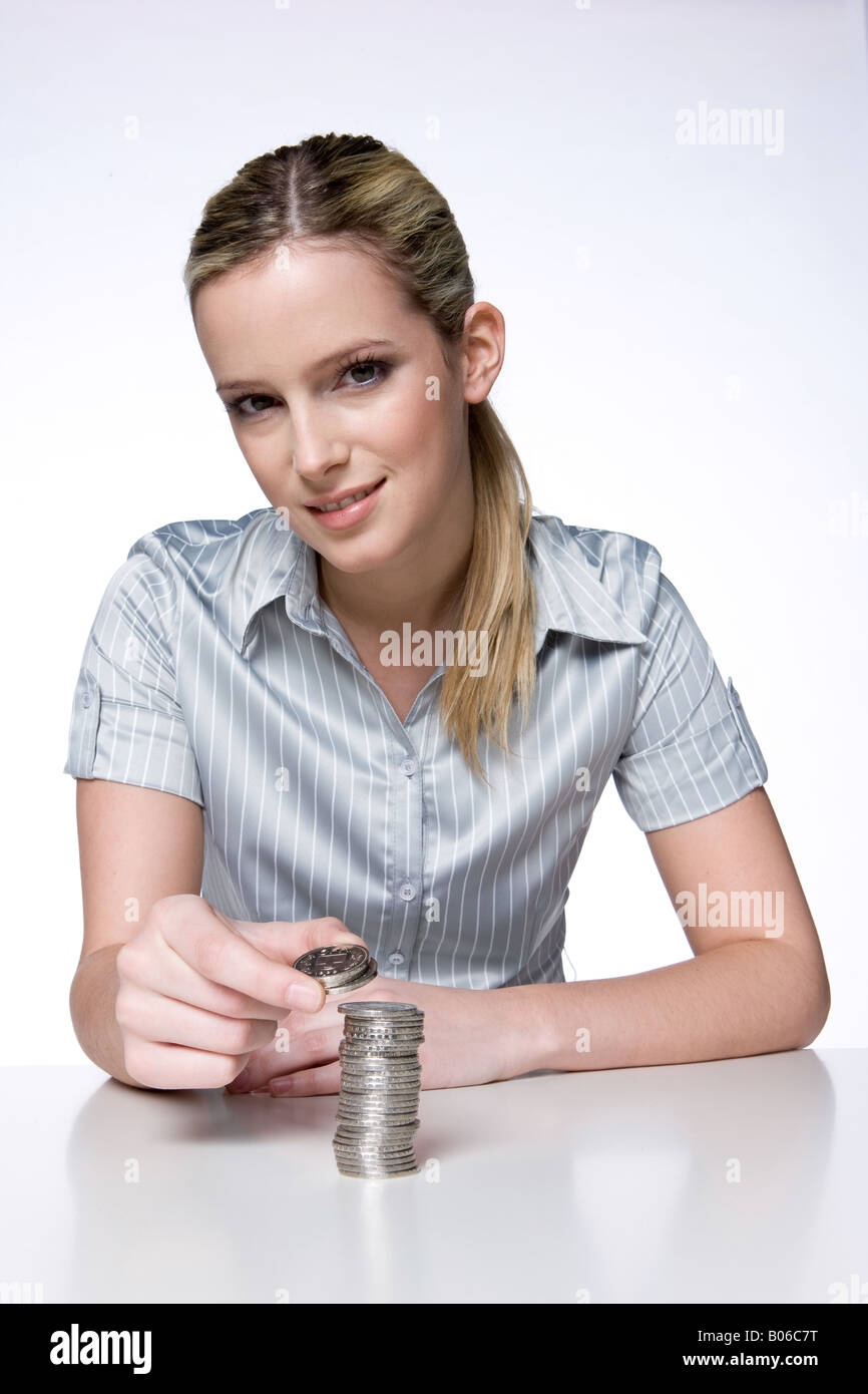 Signora dell'ufficio Foto Stock