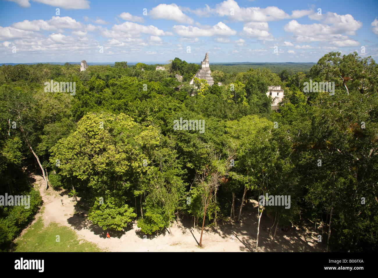 Guatemala, El Petén, Tikal, vista dal Tempio V Foto Stock