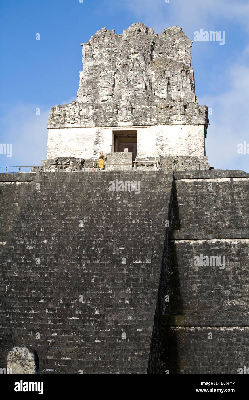 Guatemala, El Petén, Tikal, Gran Plaza, Tempio 11 Foto Stock