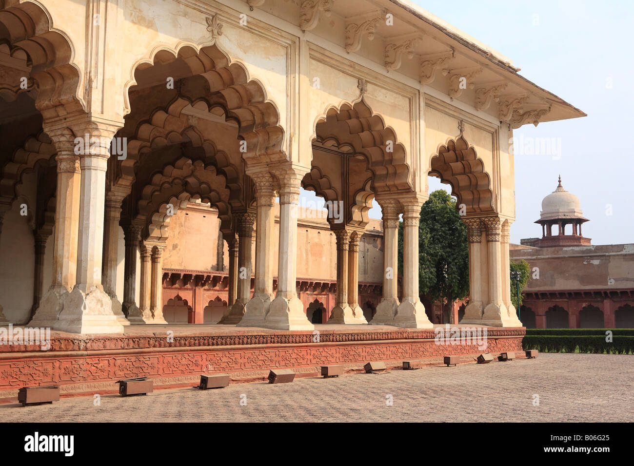 Red Fort, Diwan-sto (1630-1640-s), Agra, nello stato di Uttar Pradesh, India Foto Stock