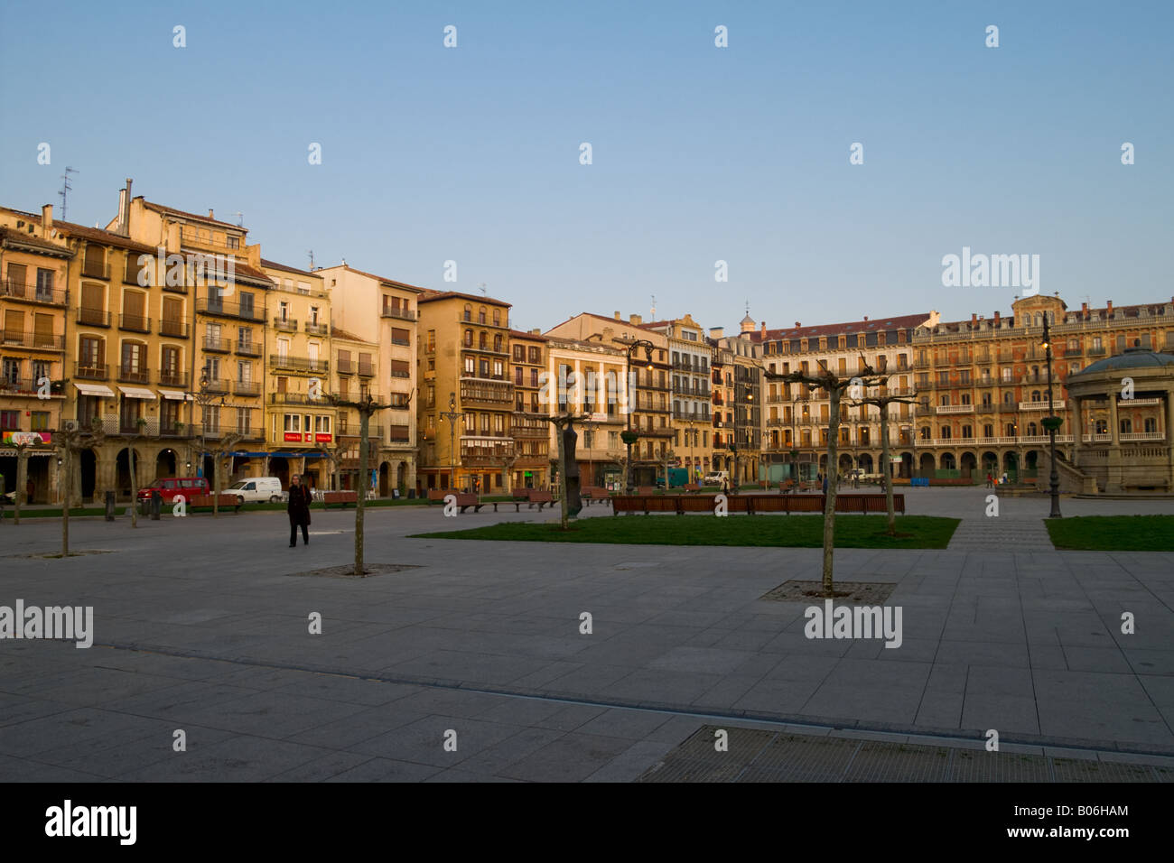 Plaza del Castillo a Pamplona (Navarra, Spagna) Foto Stock