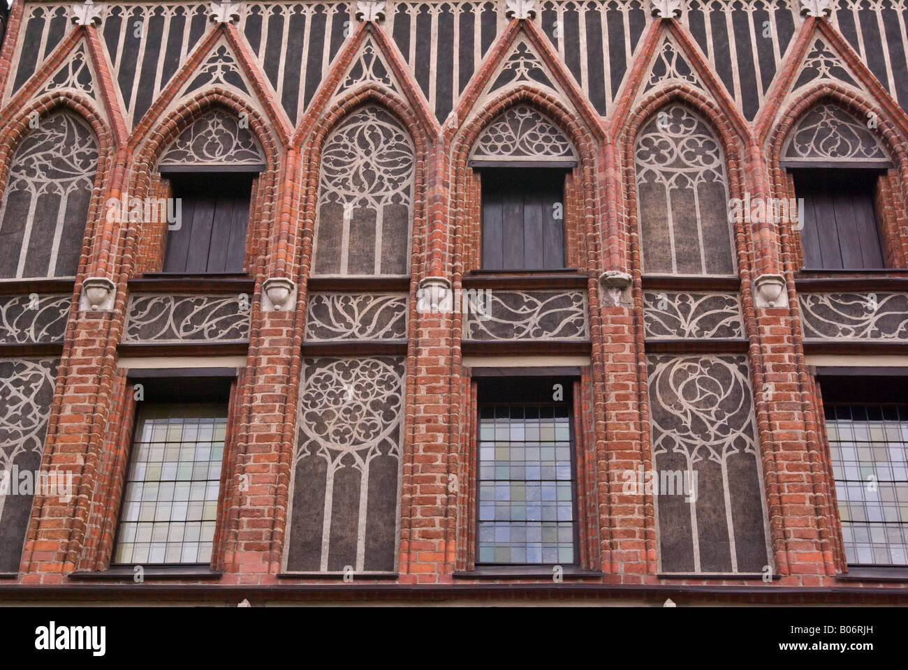 L'Europa, Polonia, Torun, facciata di 17 Kopernika Street, luogo di nascita di astronomo Nicolò Copernico Foto Stock