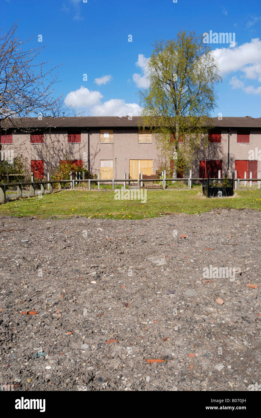 Socialmente svantaggiate Beswick Estate in Beswick, East Manchester REGNO UNITO in attesa di demolizione Foto Stock