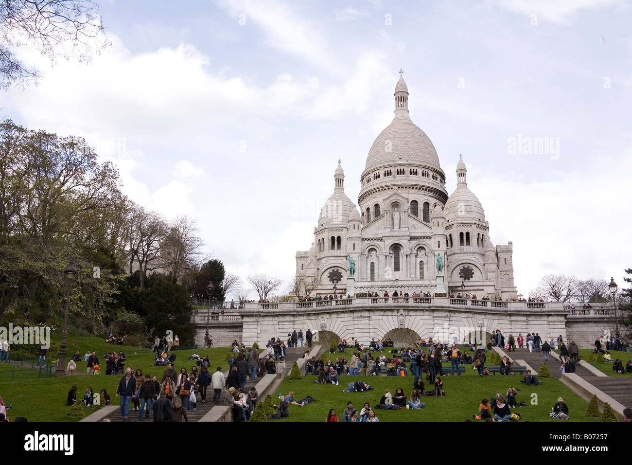 Il Sacre Coer chiesa a Montmartre in Parigi Francia Foto Stock