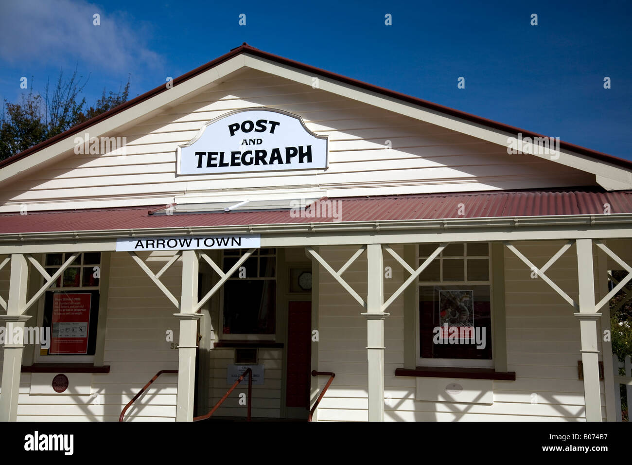 Ufficio postale e telegrafico ad Arrowtown, nella regione di Otago sull'isola meridionale, nuova Zelanda Foto Stock