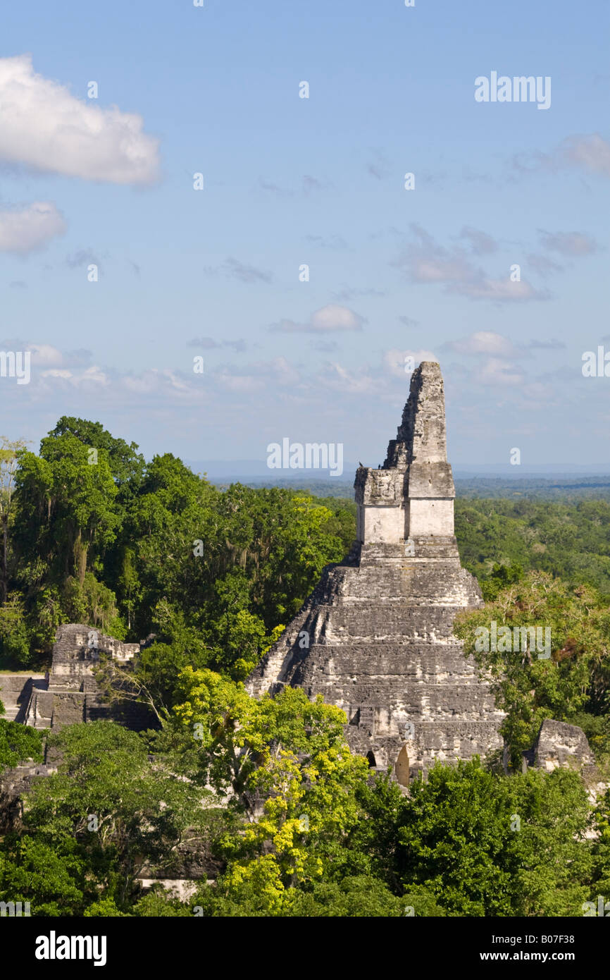 Guatemala, El Petén, Tikal, vista dal Tempio V Foto Stock