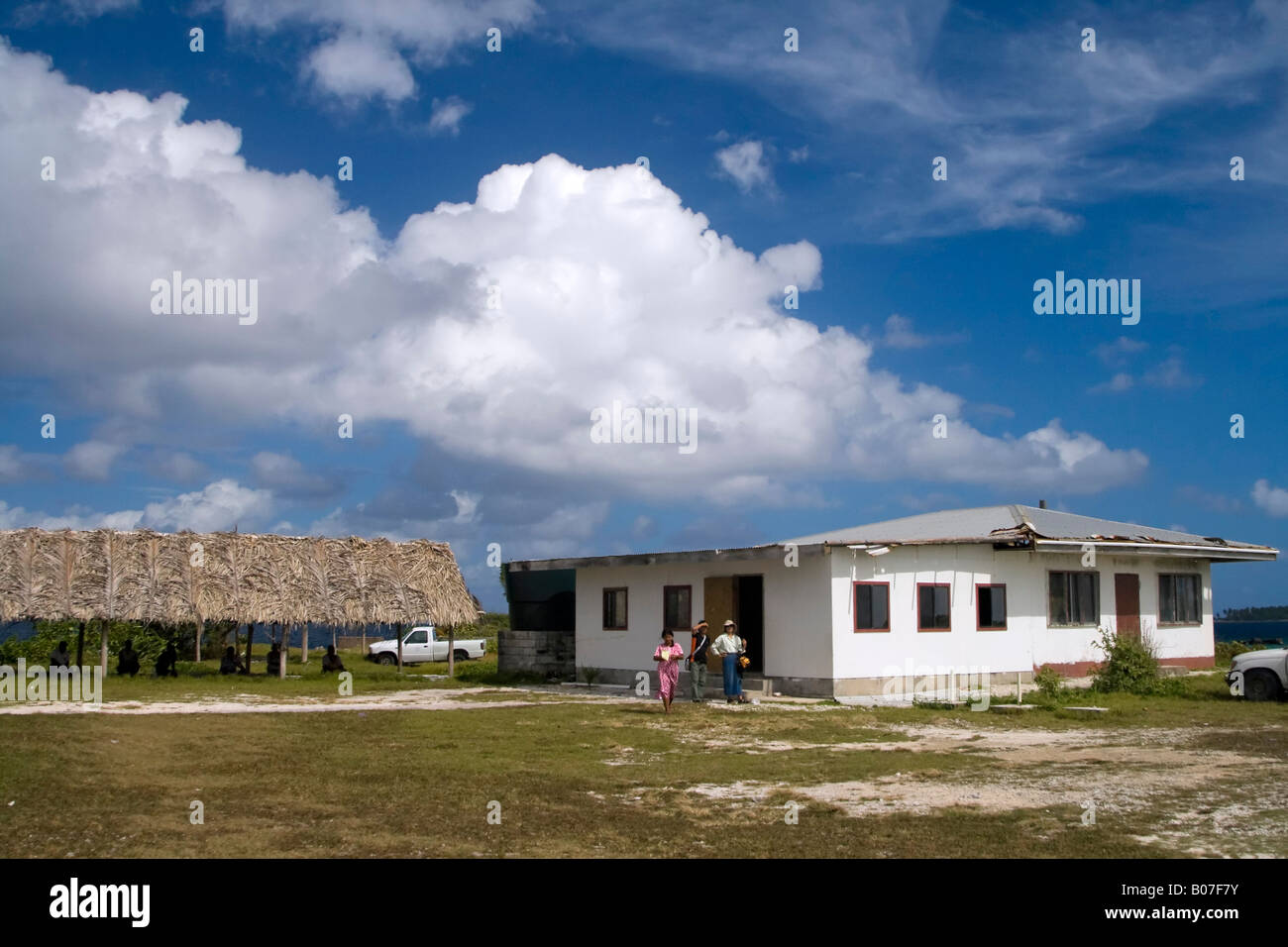 Aeroporto locale, Jaluit atollo delle Isole Marshall Foto Stock