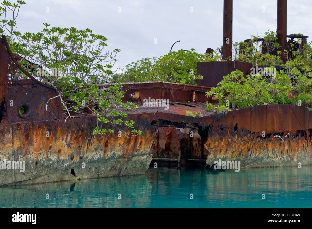 Durante la Seconda guerra mondiale il naufragio, Jaluit atollo delle Isole Marshall Foto Stock