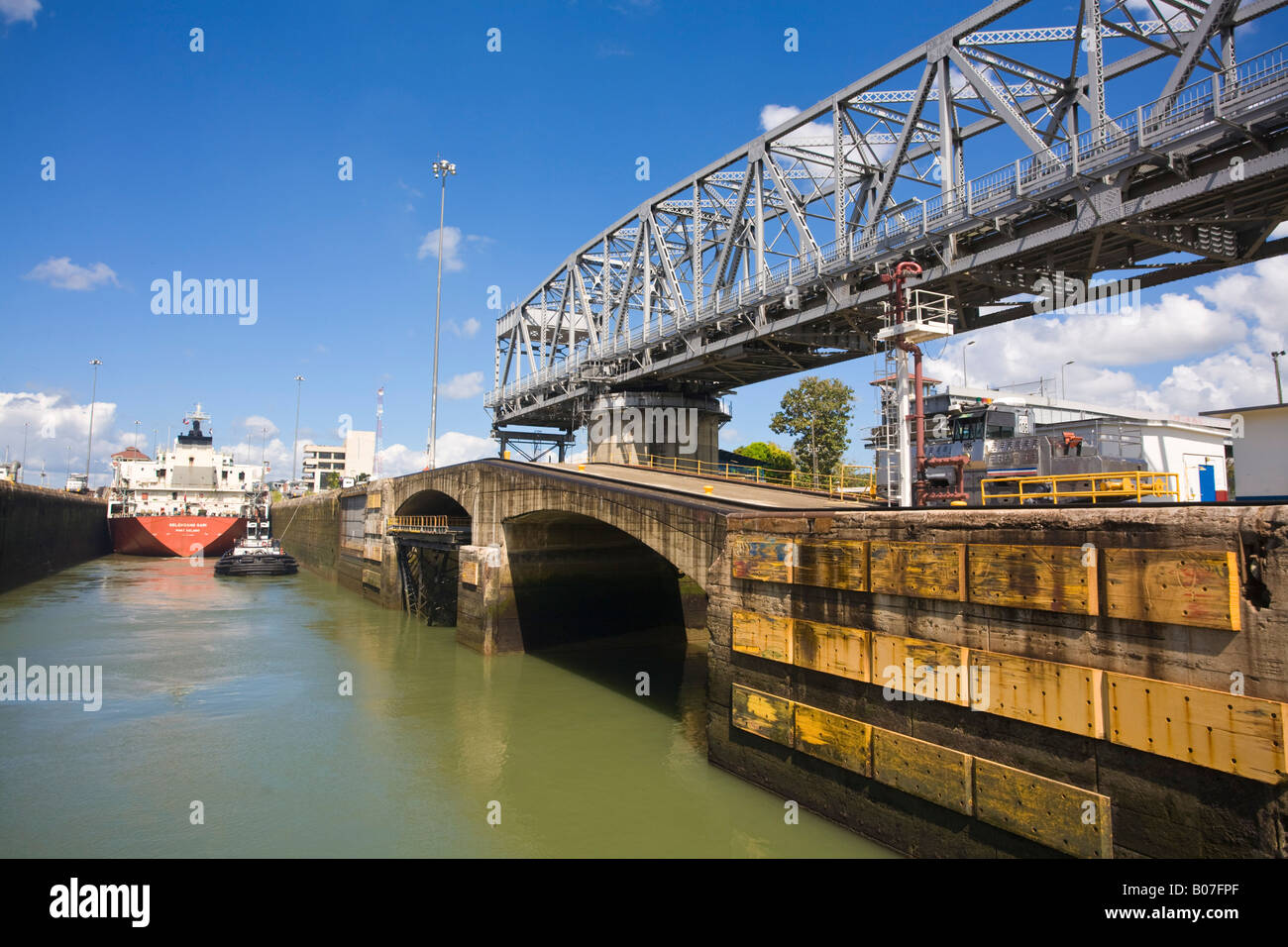 Panama, Panama Canal, Cisterna in Miraflores Locks Foto Stock