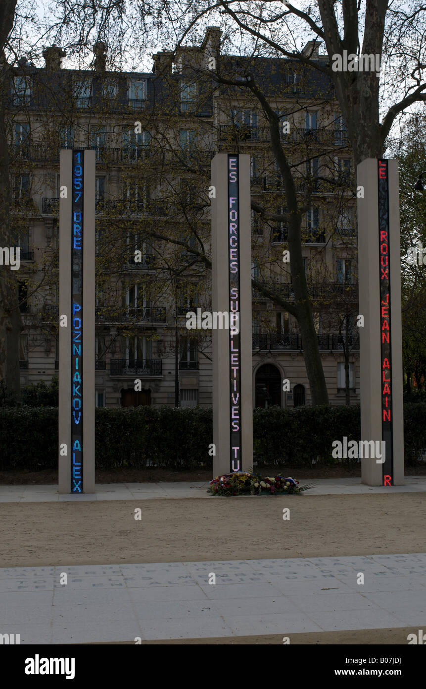 Monumento ai caduti della guerra algerina, Parigi, Francia Foto Stock