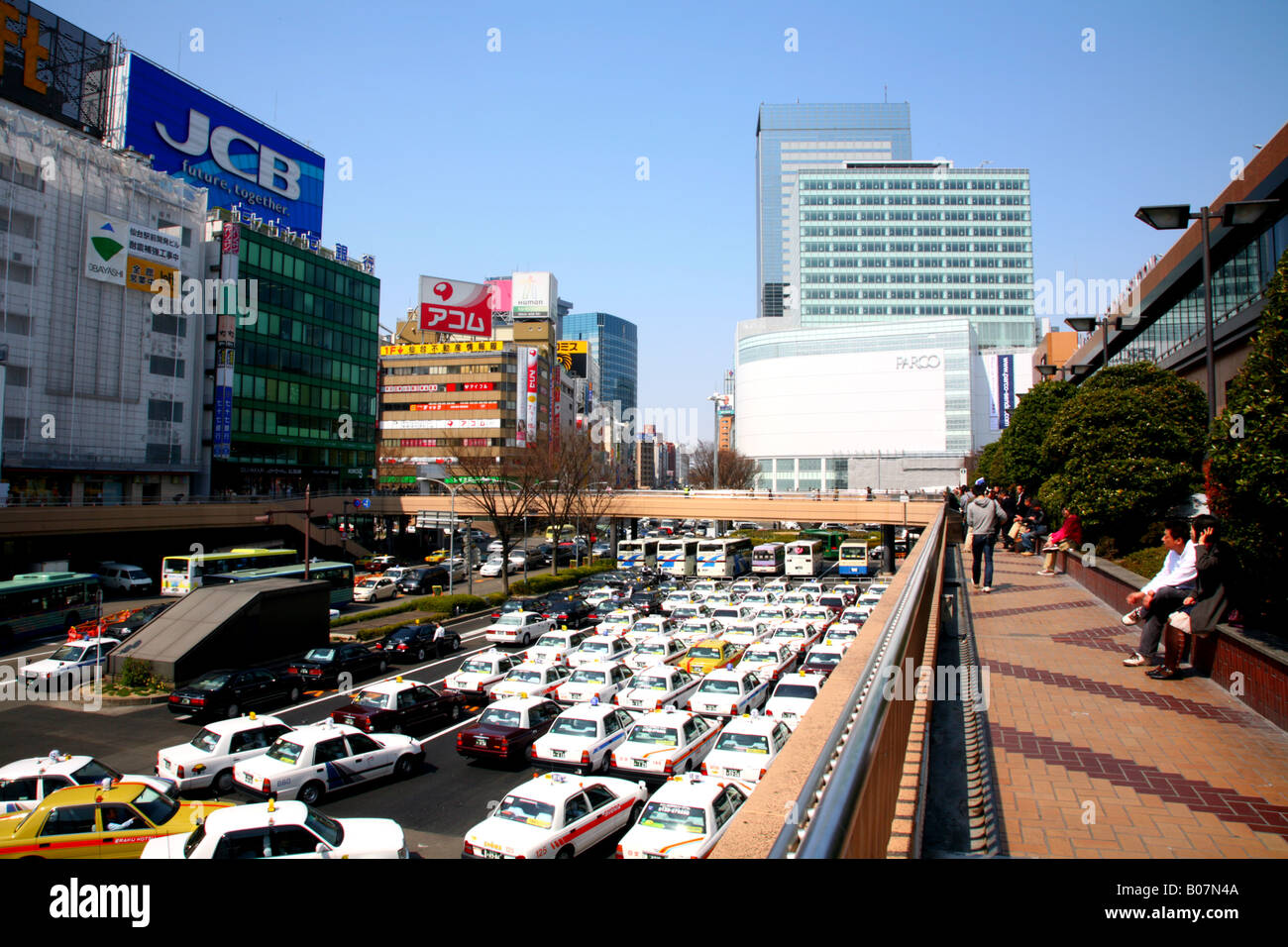 Dal centro città di Sendai, capitale della Prefettura di Miyagi. Foto Stock