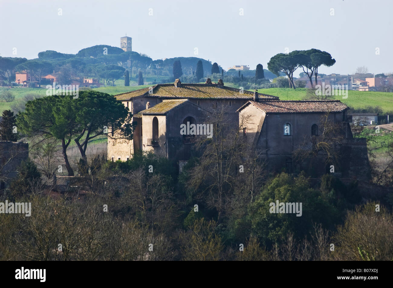 Isola Farnese, piccolo villaggio nei pressi di Roma, in Veio parco naturale Foto Stock
