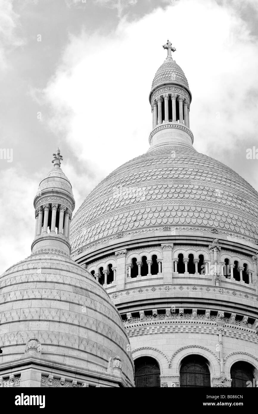 Cupole bianche, Basilique du Sacre Coeur, Parigi, Francia Foto Stock