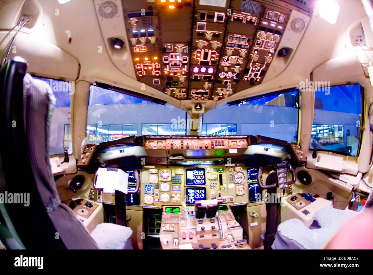 Interno di una cabina di pilotaggio Foto Stock