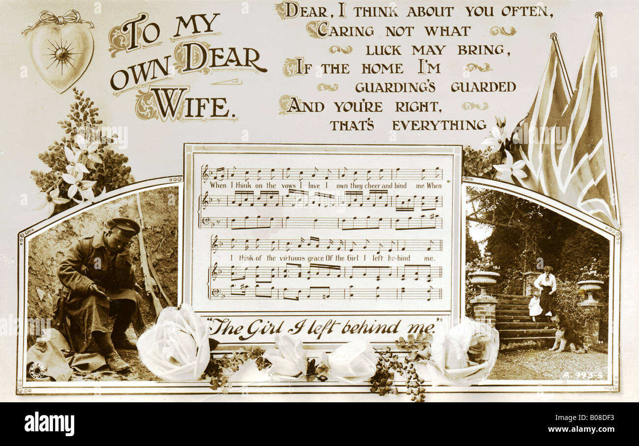 Prima Guerra Mondiale cartolina WW1 1914 1918 1914-1918 per solo uso editoriale Foto Stock