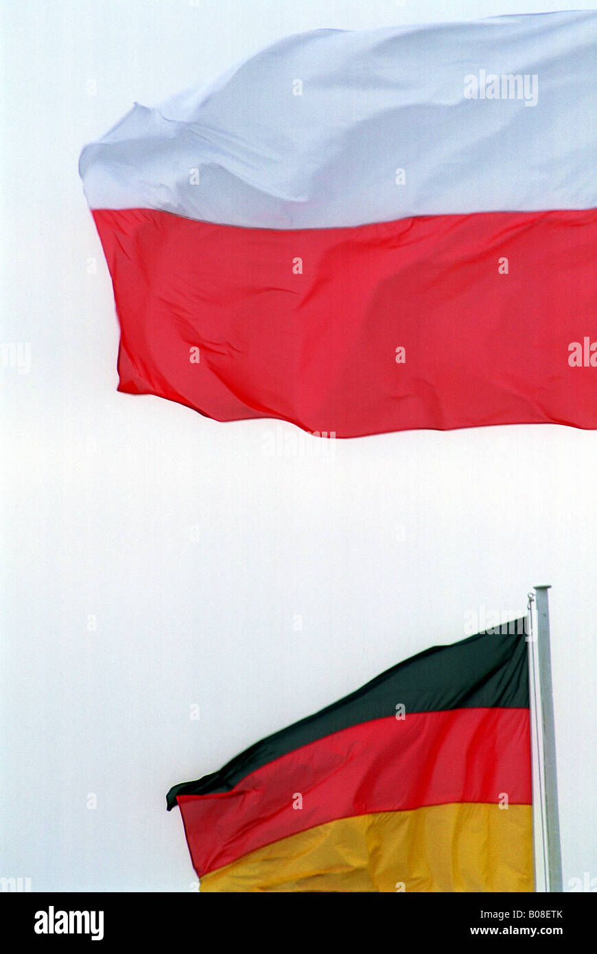 Polacco e Tedesco bandiere Foto Stock
