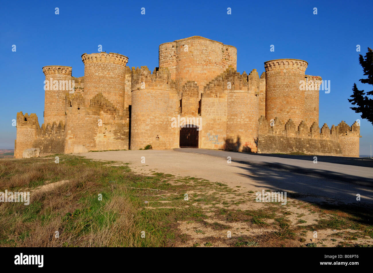Castillo de Belmonte Castello, Belmonte, Castilla-La Mancha regione, Spagna Foto Stock
