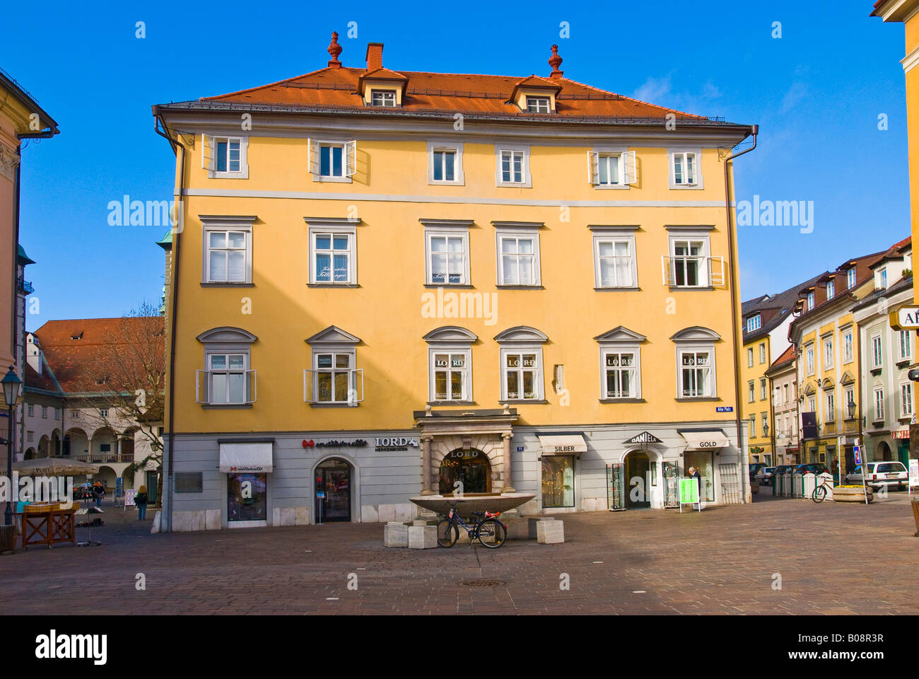 Edificio "Zur Goldenen Gans', Klagenfurt, Carinzia, Austria Foto Stock