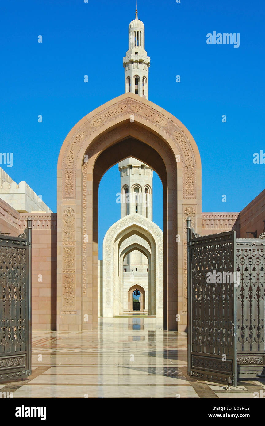 Sultan Qaboos moschea, Moscato, il sultanato di Oman, Medio Oriente Foto Stock