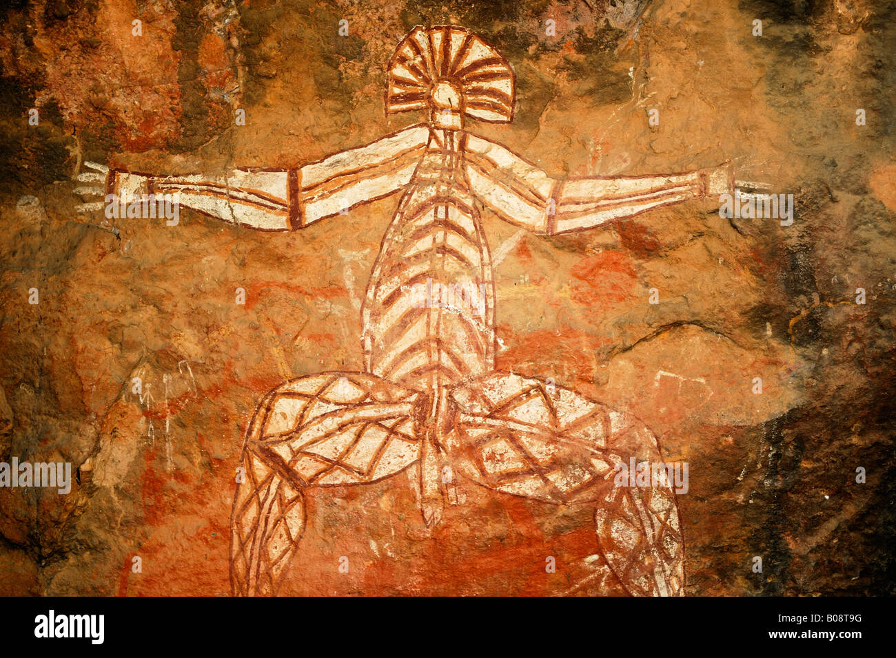 Aboriginal rock pittura (Nabulwinjbulwinj) a Nourlangie Rock, Kakadu National Park, Australia Foto Stock