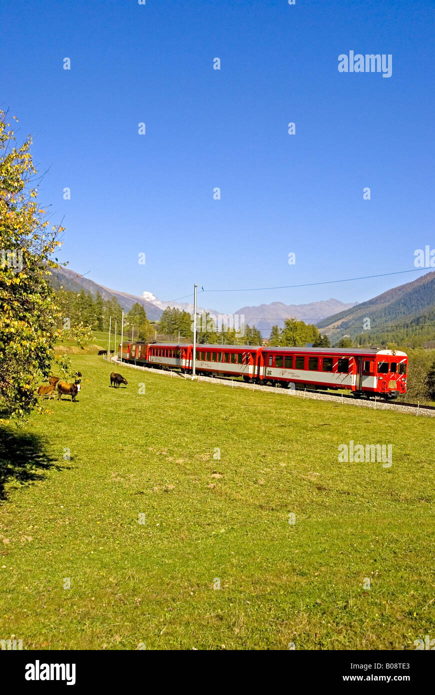 Ferrovia Matterhorn Gottardo con Galenstock, Svizzera Vallese Foto Stock