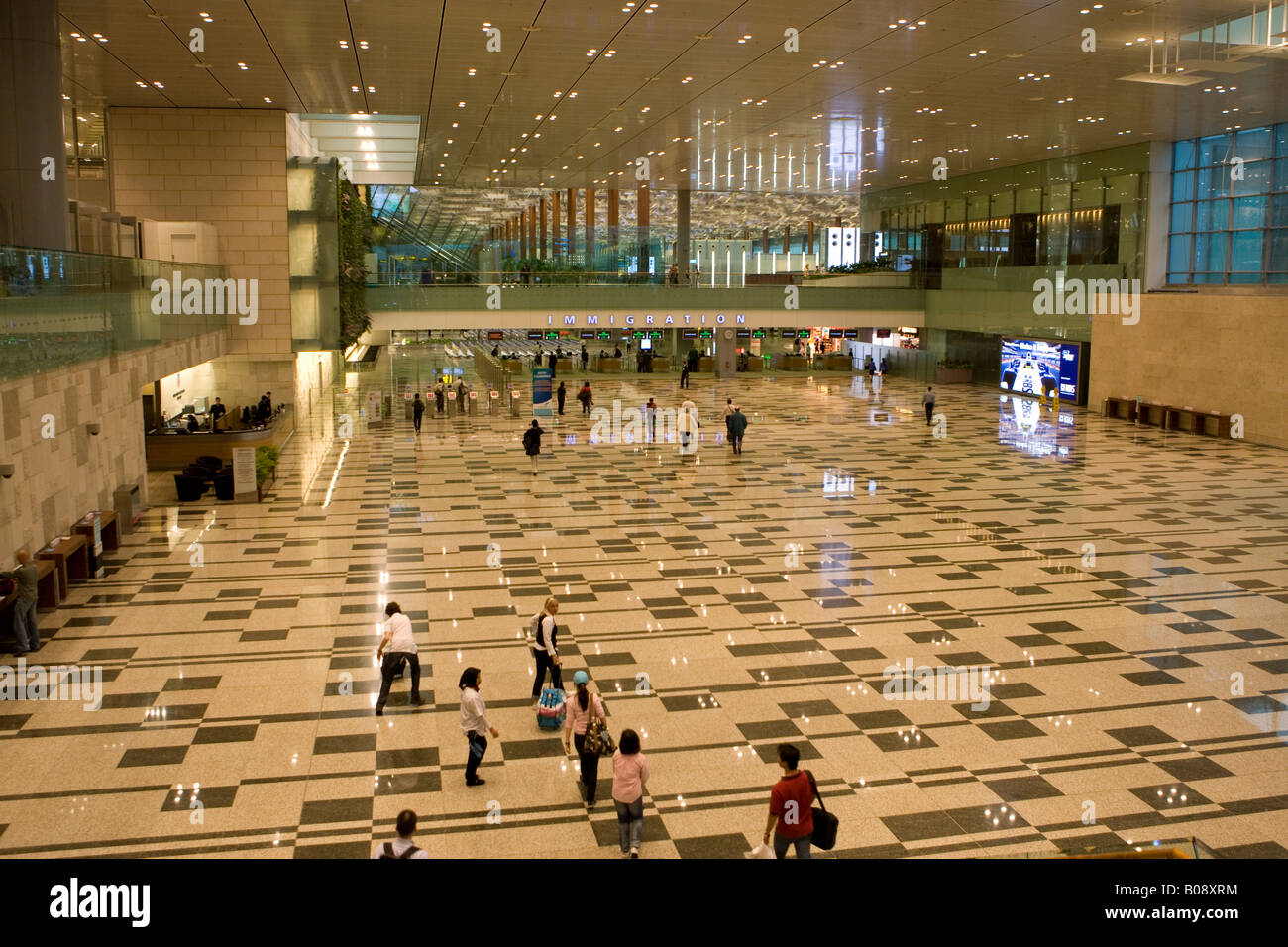 Grande sala del Terminal 3, l'Aeroporto Changi di Singapore, Singapore, Sud-est asiatico Foto Stock