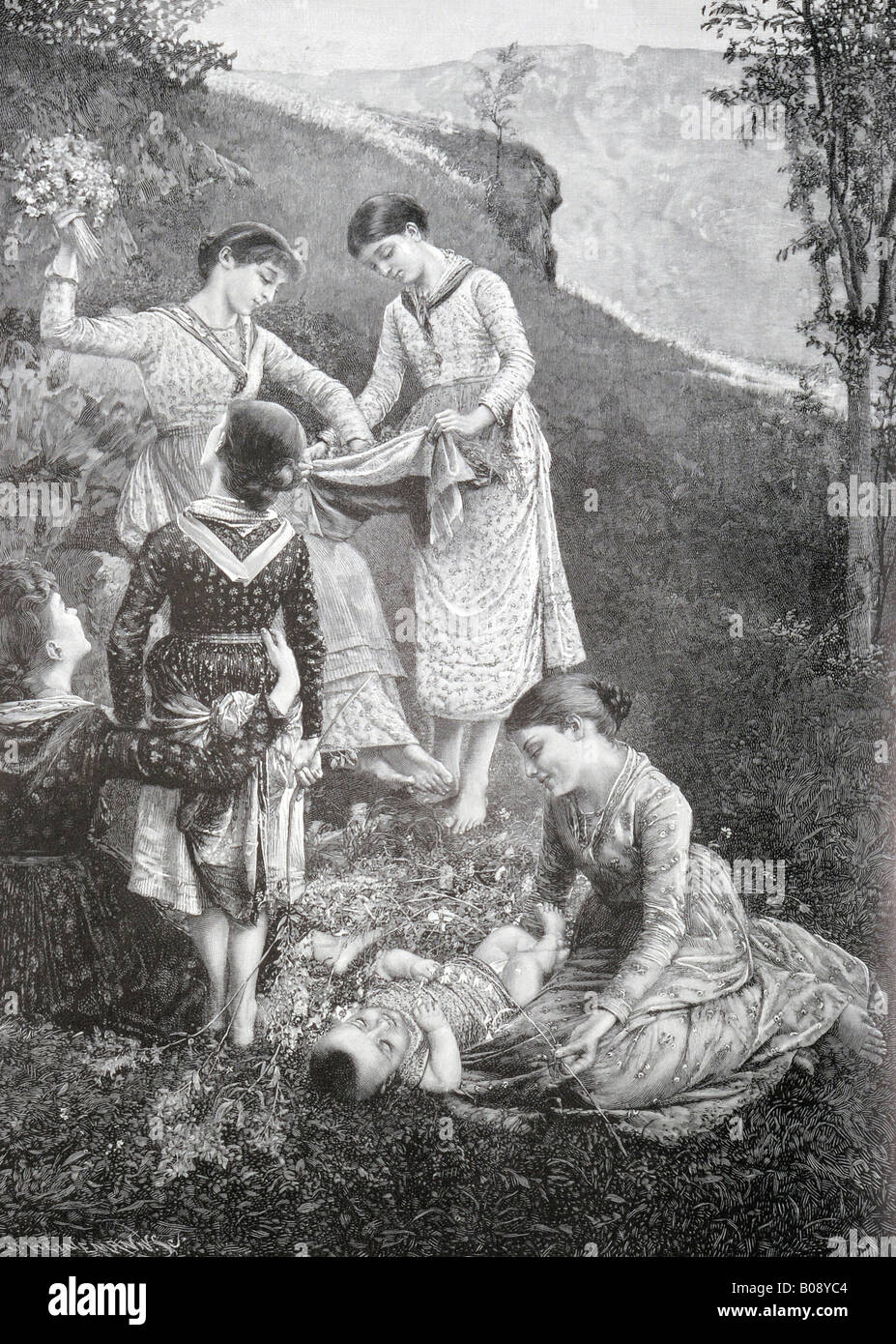 'Prima vera, ' xilografia raffigurante 'primavera' dal 'Moderne Kunst di Meisterholzschnitten' 1903 Foto Stock