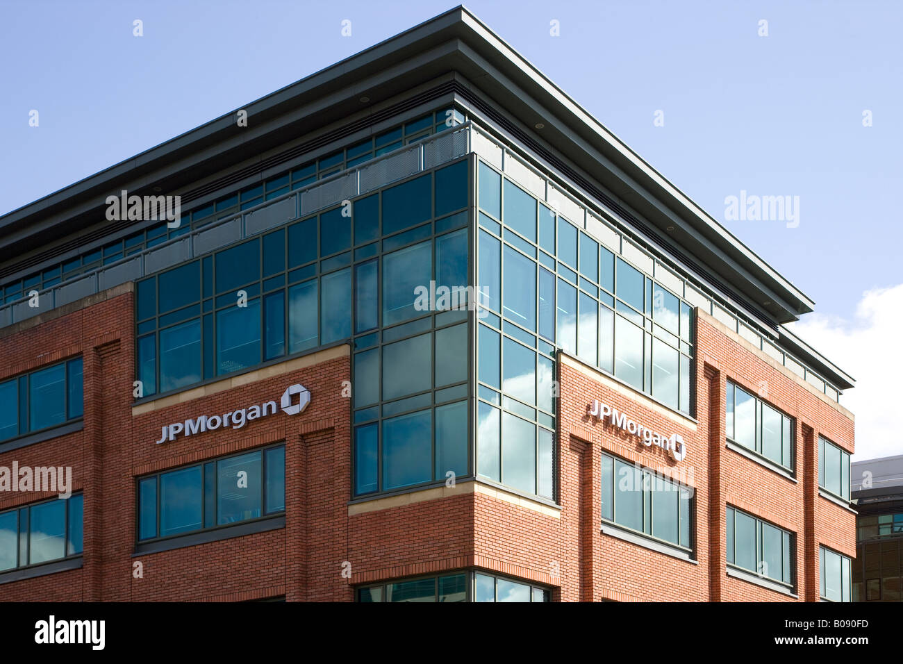 Dettaglio di JP Morgan Investment Bank building Foto Stock