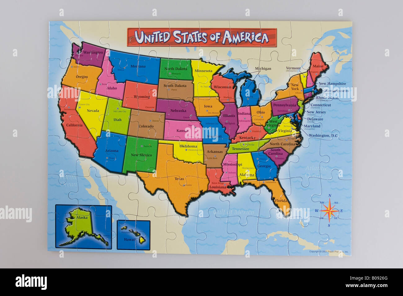 Puzzle, mappa degli Stati Uniti d'America, STATI UNITI D'AMERICA Foto Stock