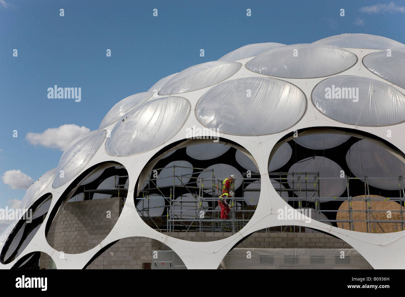 "Sete" area a tema e sito di costruzione all'Expo 2008 motivi, Saragozza, Saragozza, Aragona, Spagna Foto Stock