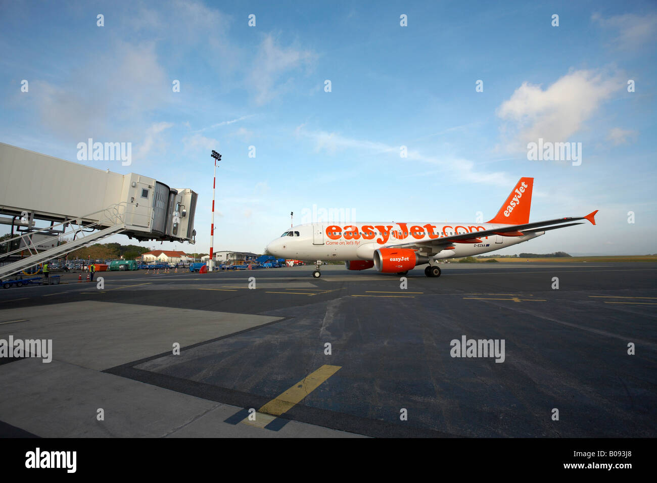 Easyjet piano nell'aeroporto di Biarritz Anglet Bayonne Francia Foto Stock