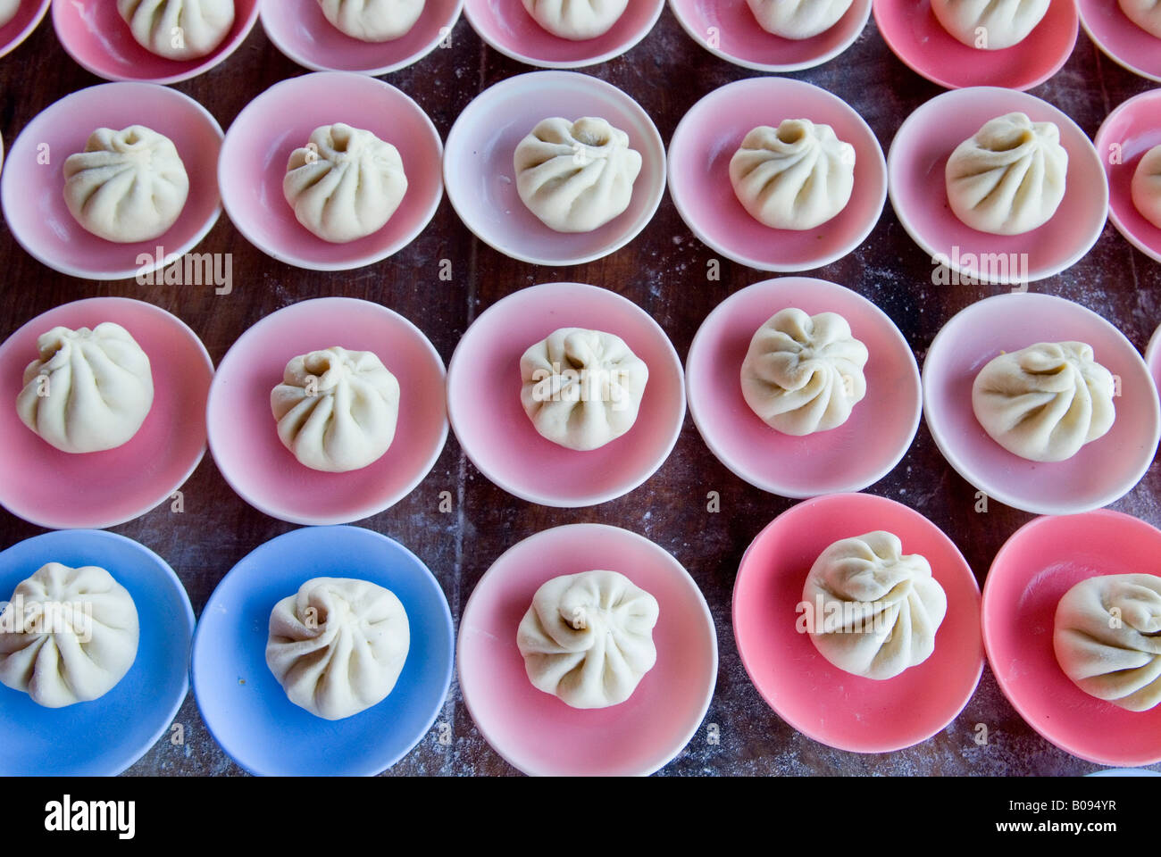 Gnocchi ripieni, Momos, Myanmar (Birmania), Sud-est asiatico Foto Stock