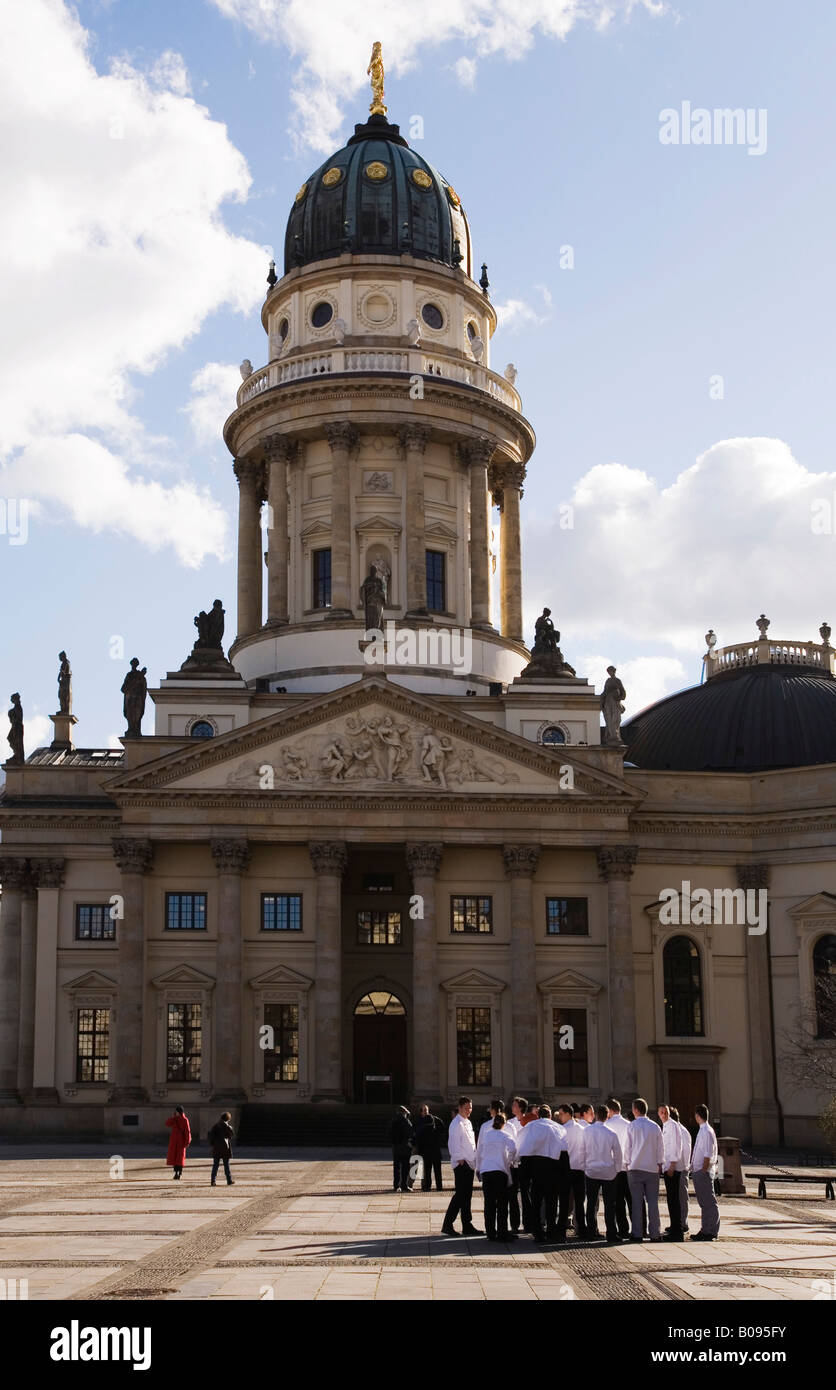 Il Deutscher Dom (cattedrale tedesca) sulla Piazza Gendarmenmarkt a Berlino, Germania Foto Stock