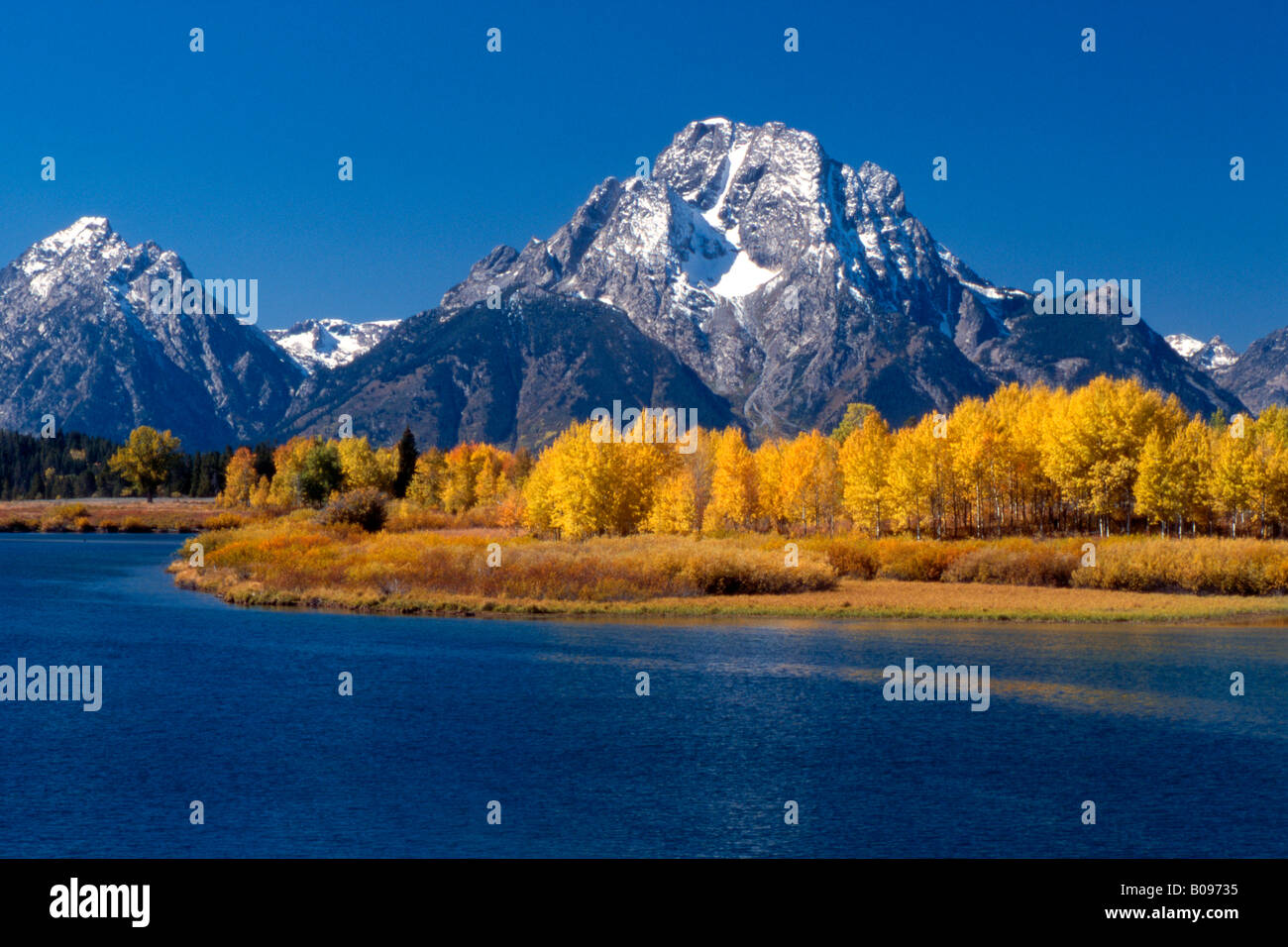 Lanca di piegare e Teton Range, il Parco Nazionale del Grand Teton, Wyoming USA, America del Nord Foto Stock