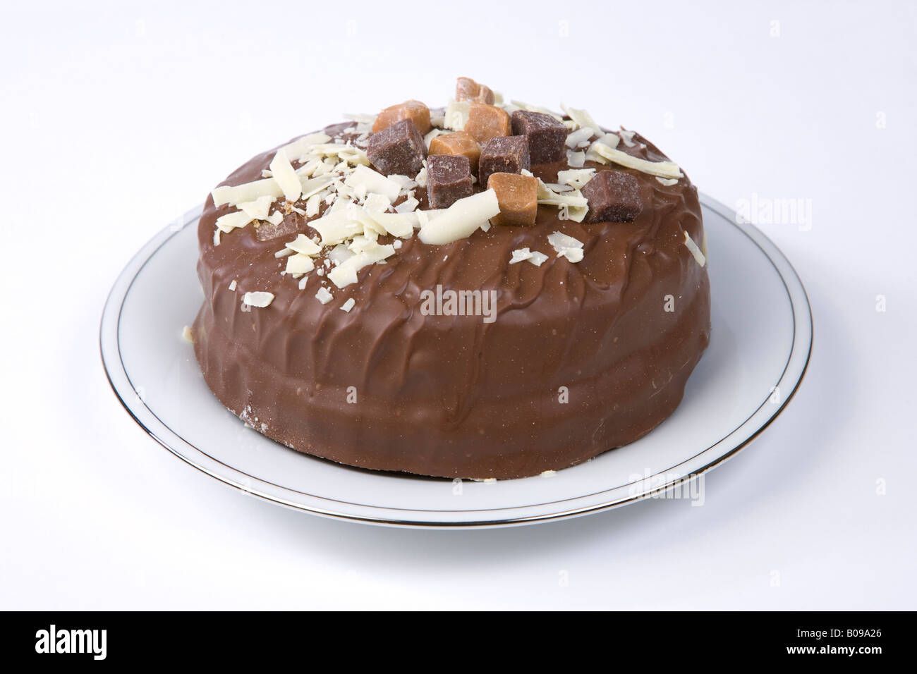 Thorntons toffee torta al cioccolato in una scatola Foto Stock
