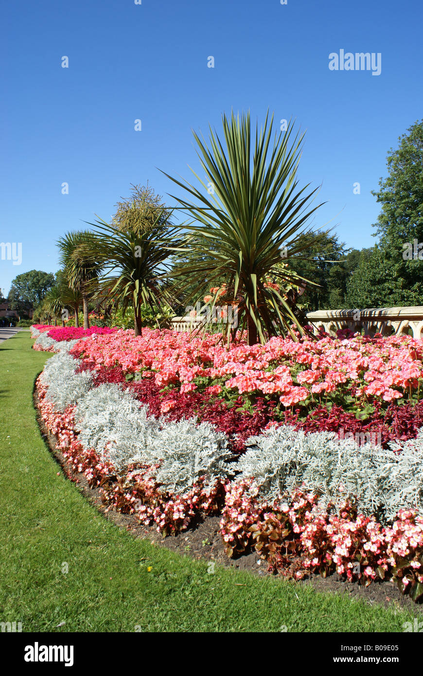Letti di fiori in Mowbray Park, Sunderland, Tyne & Wear, England, Regno Unito Foto Stock