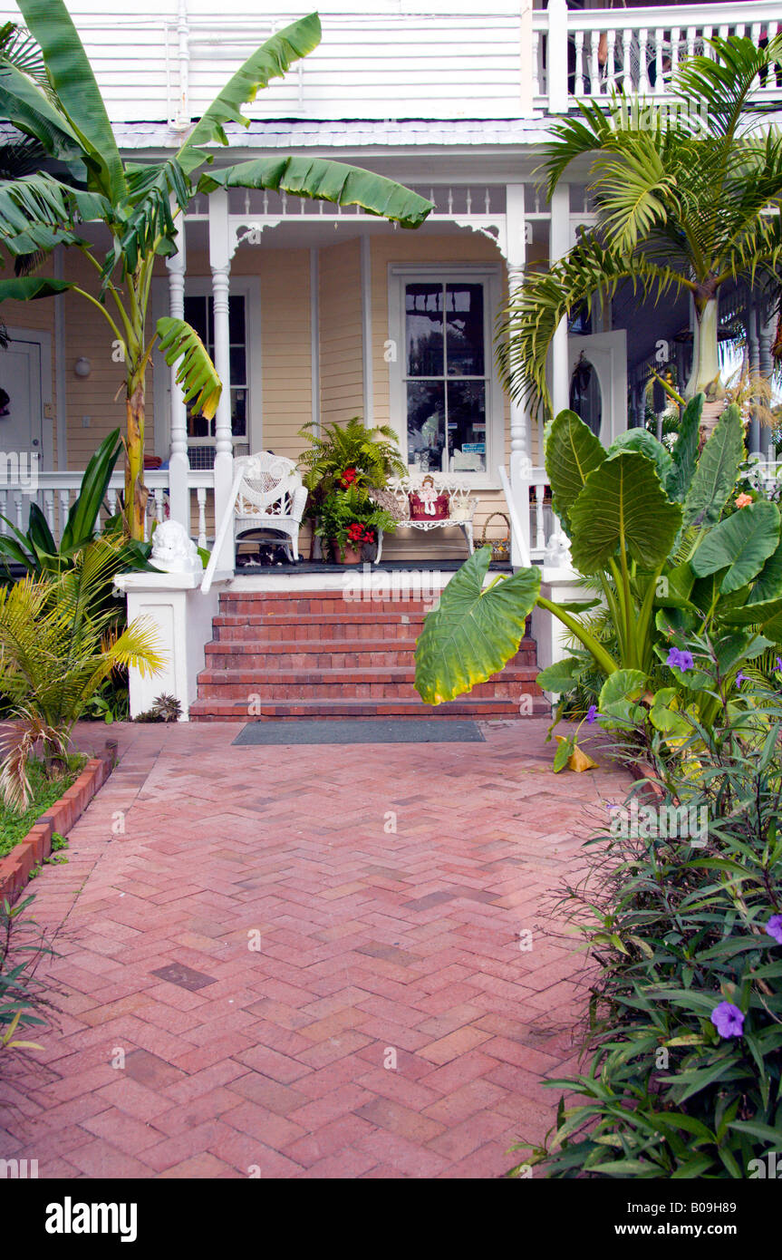 L'ingresso anteriore per una storica Key West Florida home Foto Stock