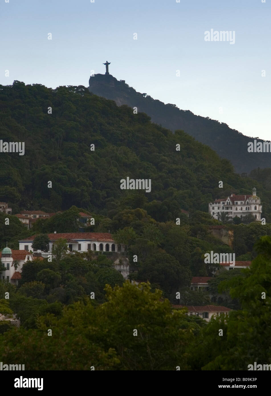 Vista di Cristo redeemar a Rio de Janeiro in Brasile. Foto Stock