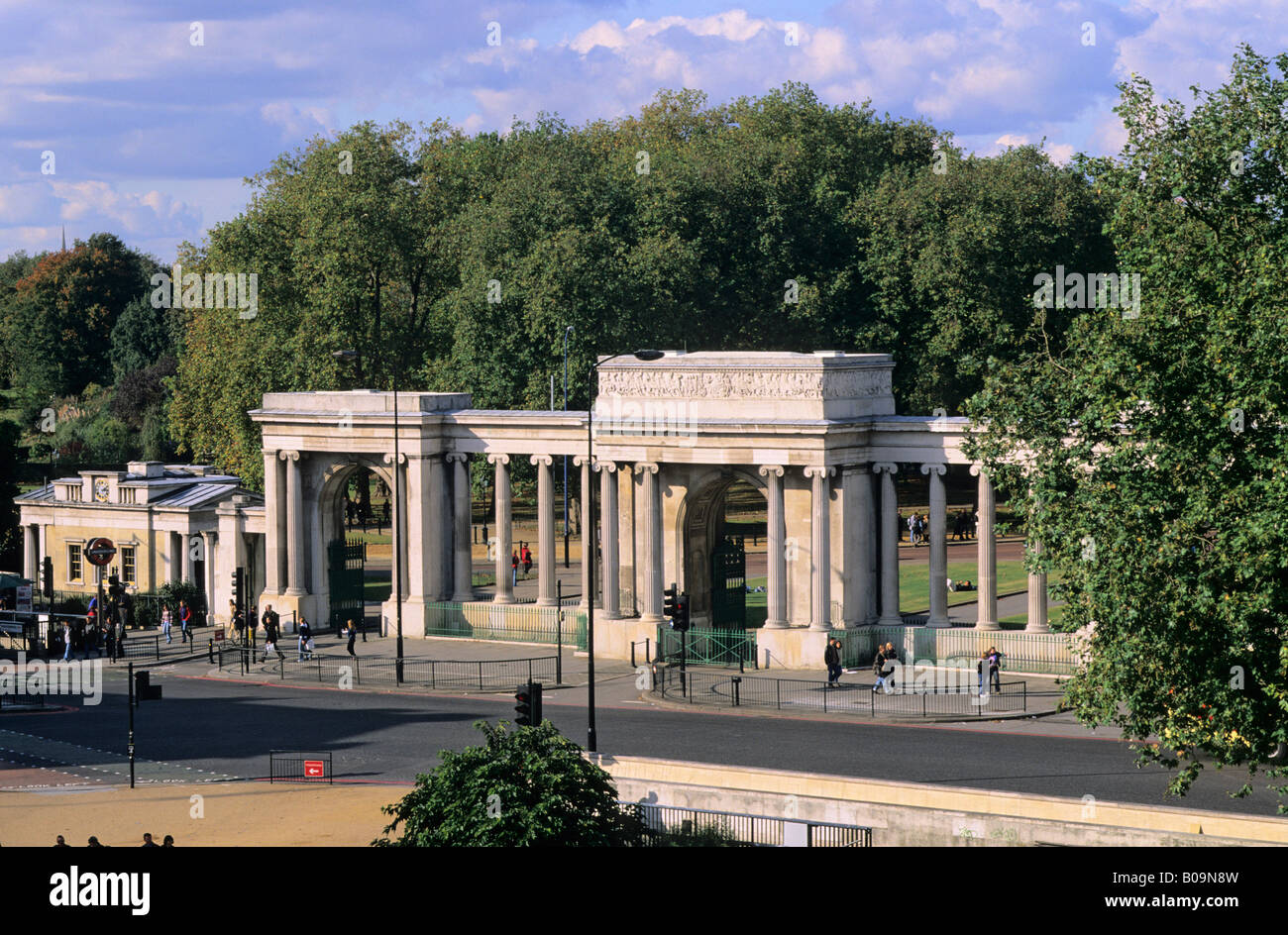 Hyde Park Il Grand ingresso, City of Westminster, Londra, Inghilterra, Regno Unito Foto Stock