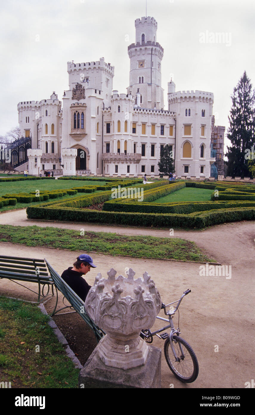 Il Castello di Hluboka nella Repubblica Ceca Foto Stock
