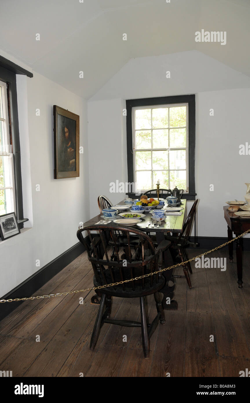 La sala da pranzo nella casa più antica di St Augustine, Florida USA Foto Stock