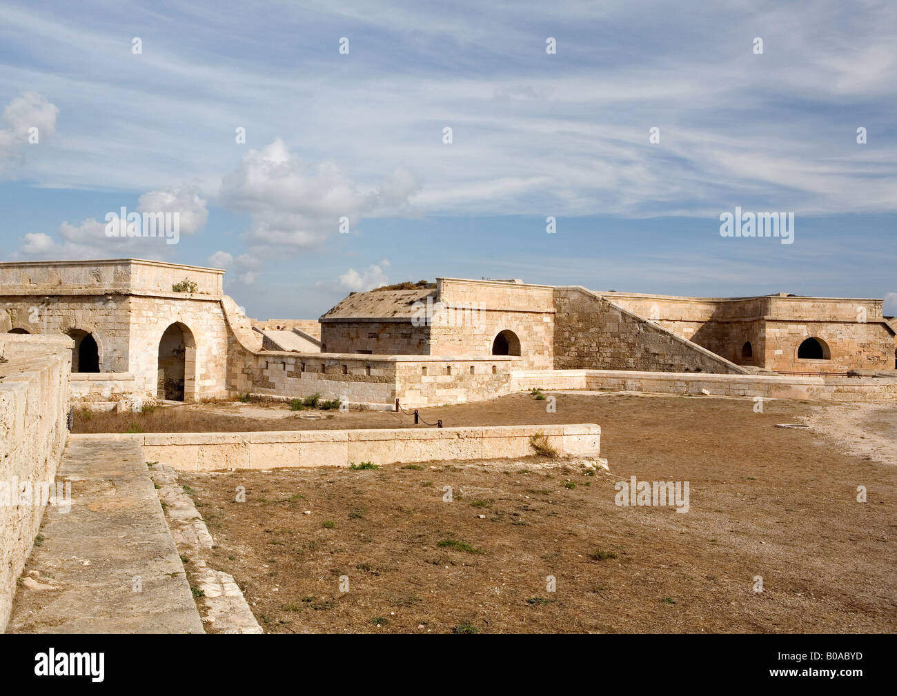 Fortezza Isabel II, La Mola, nel porto di Mahon, Menorca, isole Baleari, Spagna. Foto Stock