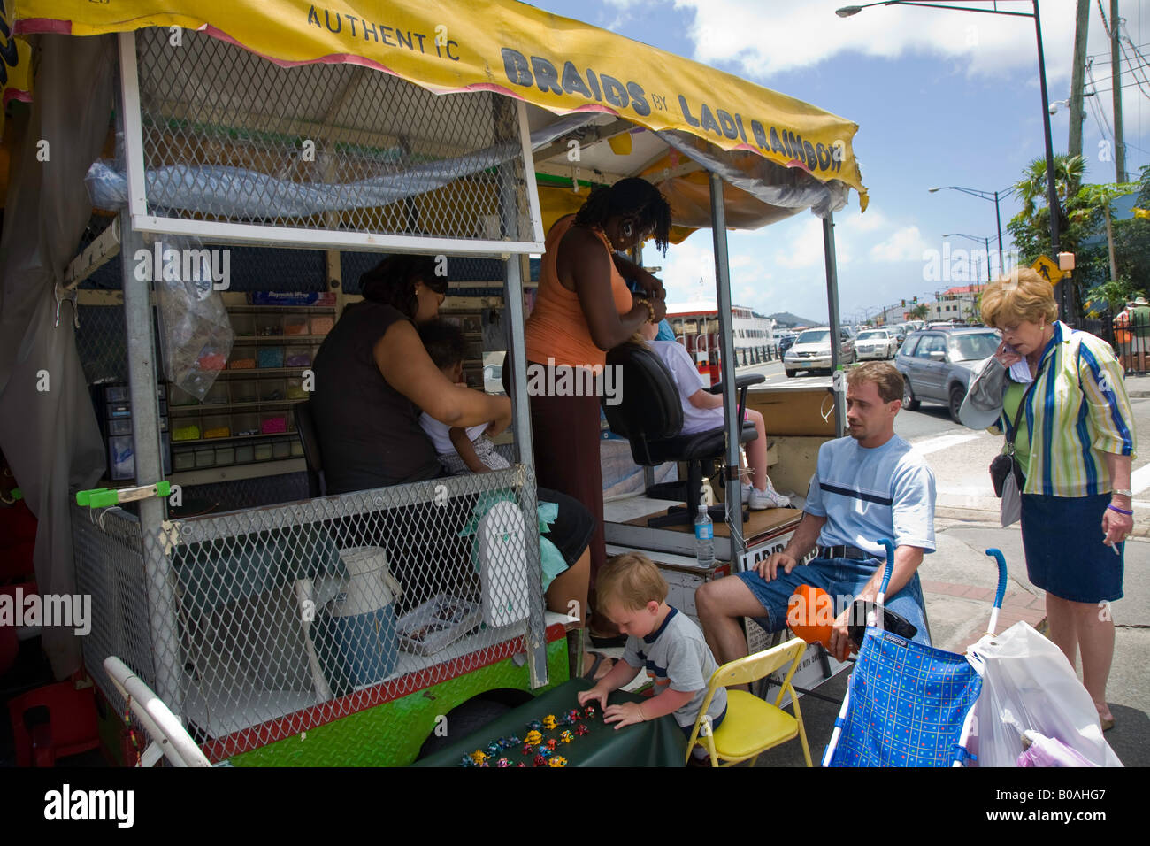Mercato delle pulci in San Tommaso nel Mar dei Caraibi Foto Stock
