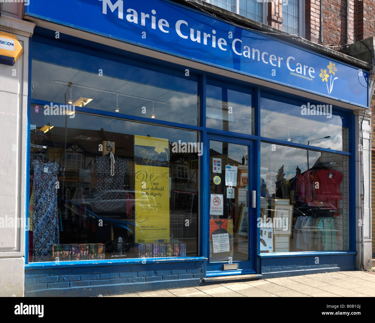 Borse Marie Curie di ospitalità per la cura del cancro di Carità Shop Foto Stock