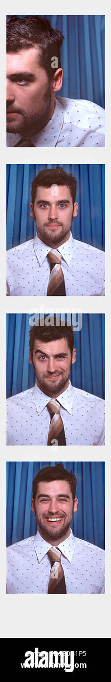 Photo Booth ragazzo di passaporto Foto Stock