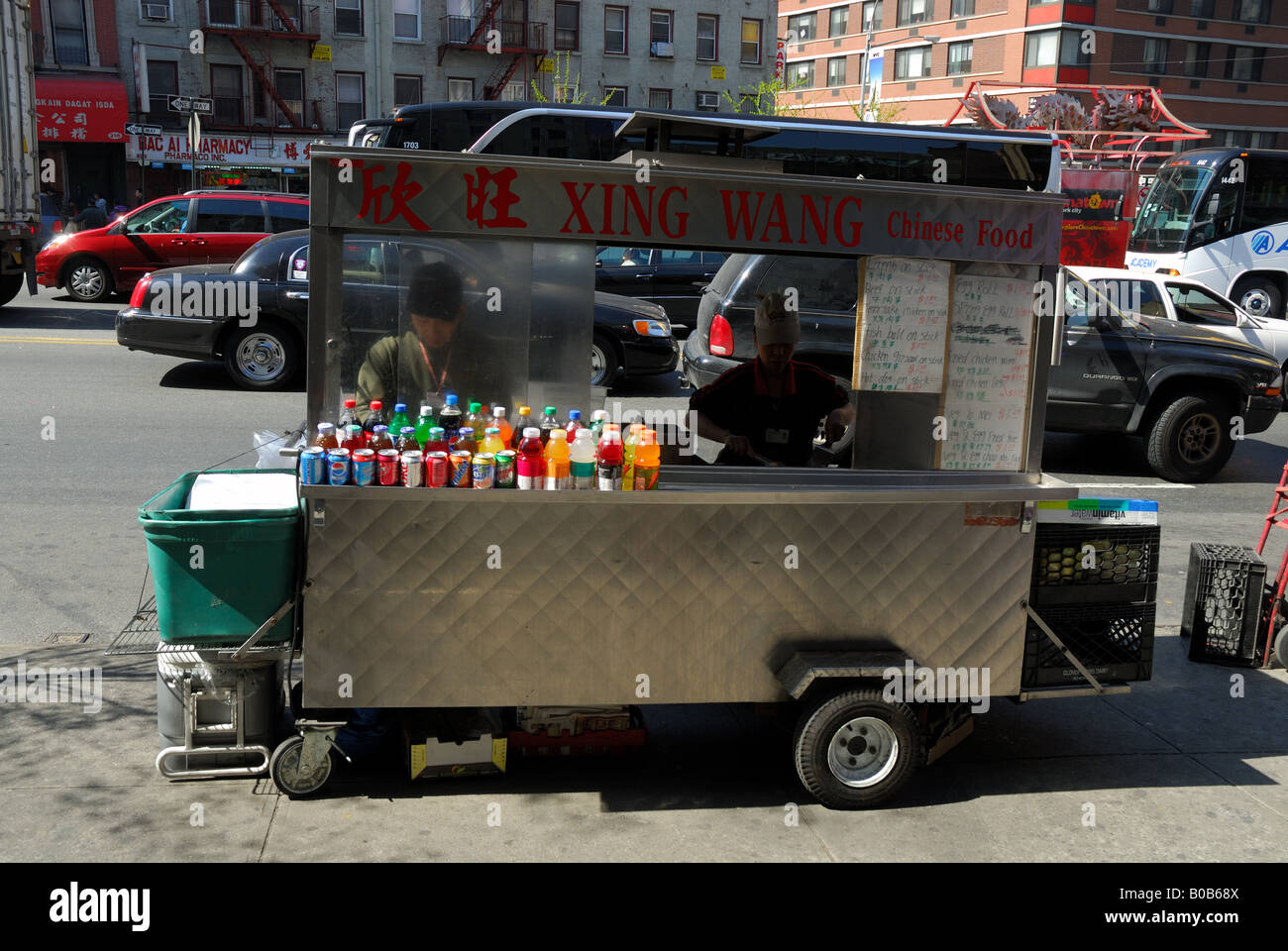 Cibo cinese venditore in China Town, New York Foto Stock