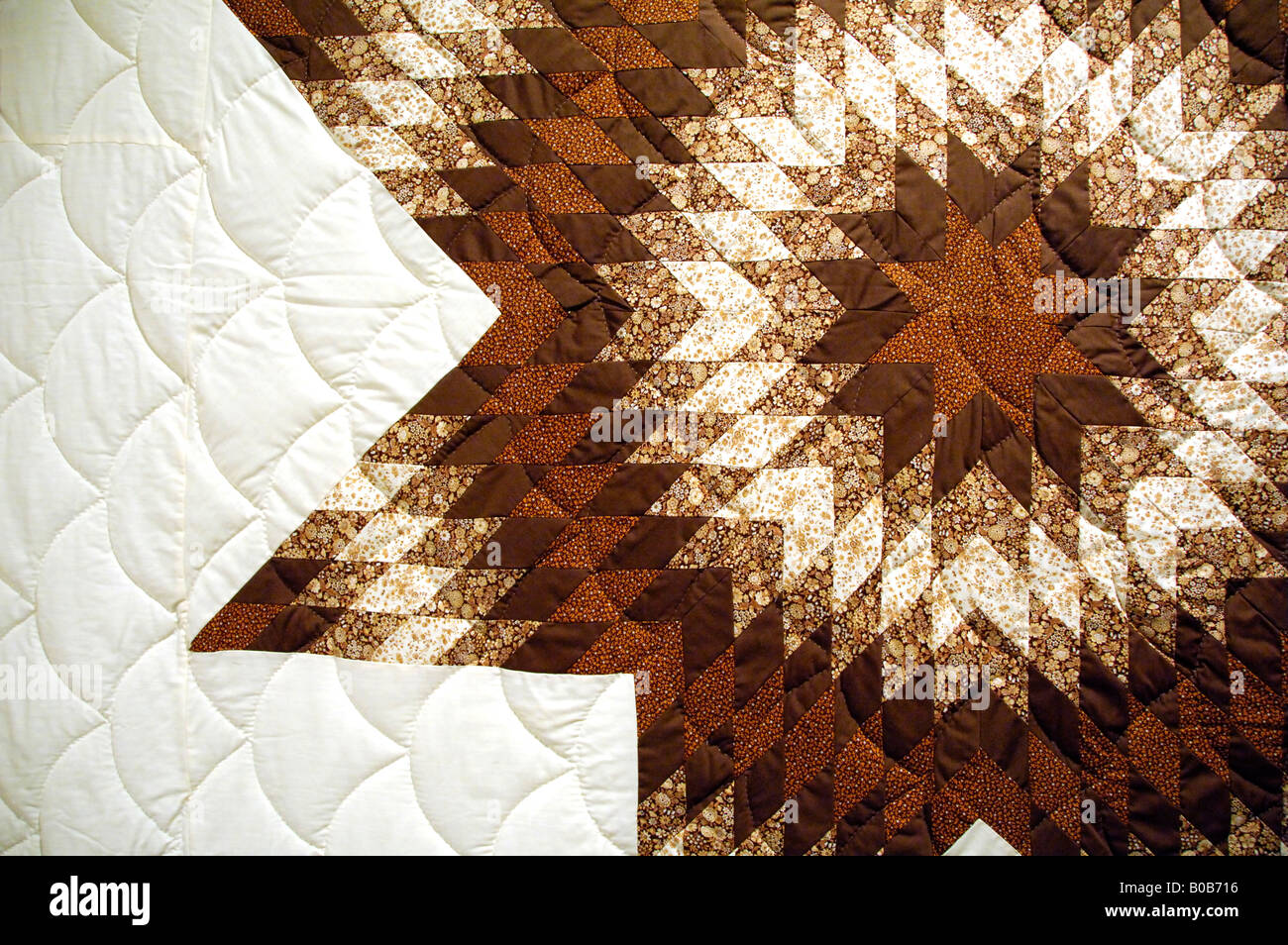 Nord America, USA, Sud Dakota, Rapid City, Museo di viaggio.tipico Pioneer star quilt pattern. Proprietà Release. Foto Stock