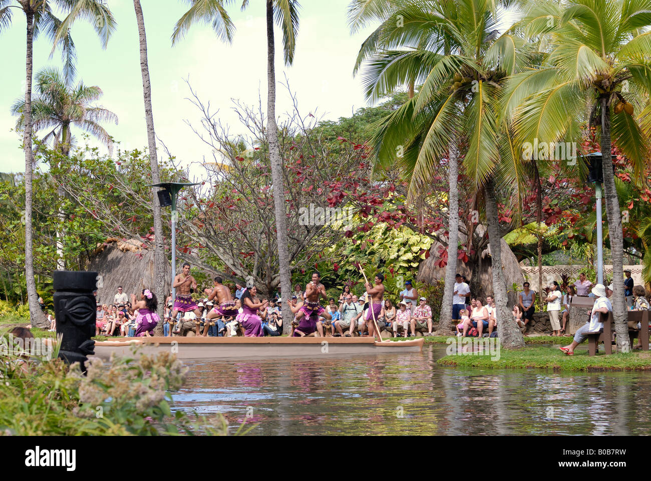 Centro Culturale Polinesiano sull isola di O'ahu Hawaii Foto Stock