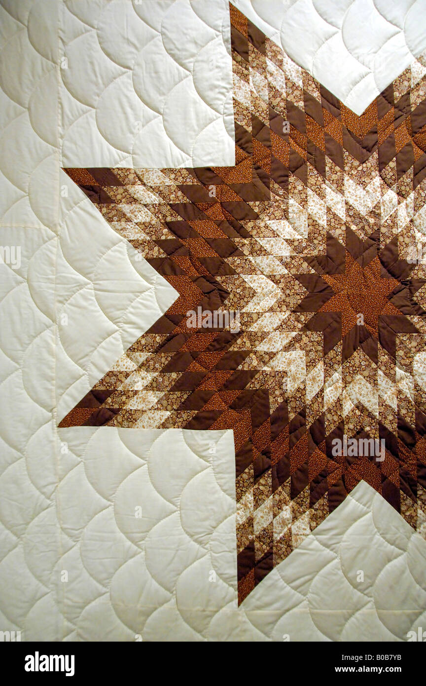 Nord America, USA, Sud Dakota, Rapid City, Museo di viaggio.tipico Pioneer star quilt pattern. Proprietà Release. Foto Stock